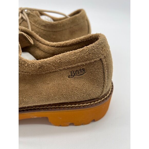 G.H. Bass Womens Size 6M Hairy Suede Lug Sole Moc Toe Shoes In Tan - Picture 10 of 12